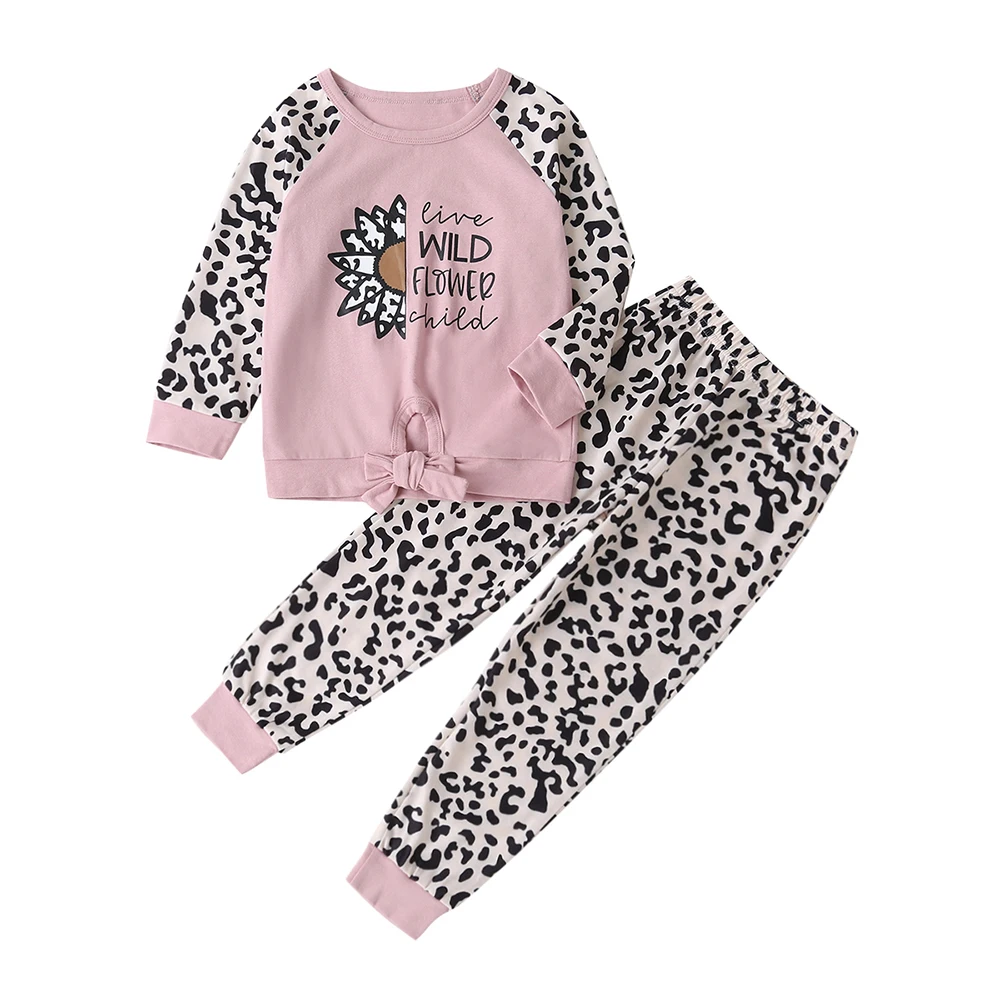 

Kids Clothes Girls Leopard Printed Long Sleeve Top and Pants Girls Outfit Set Children's Set Girls Clothing