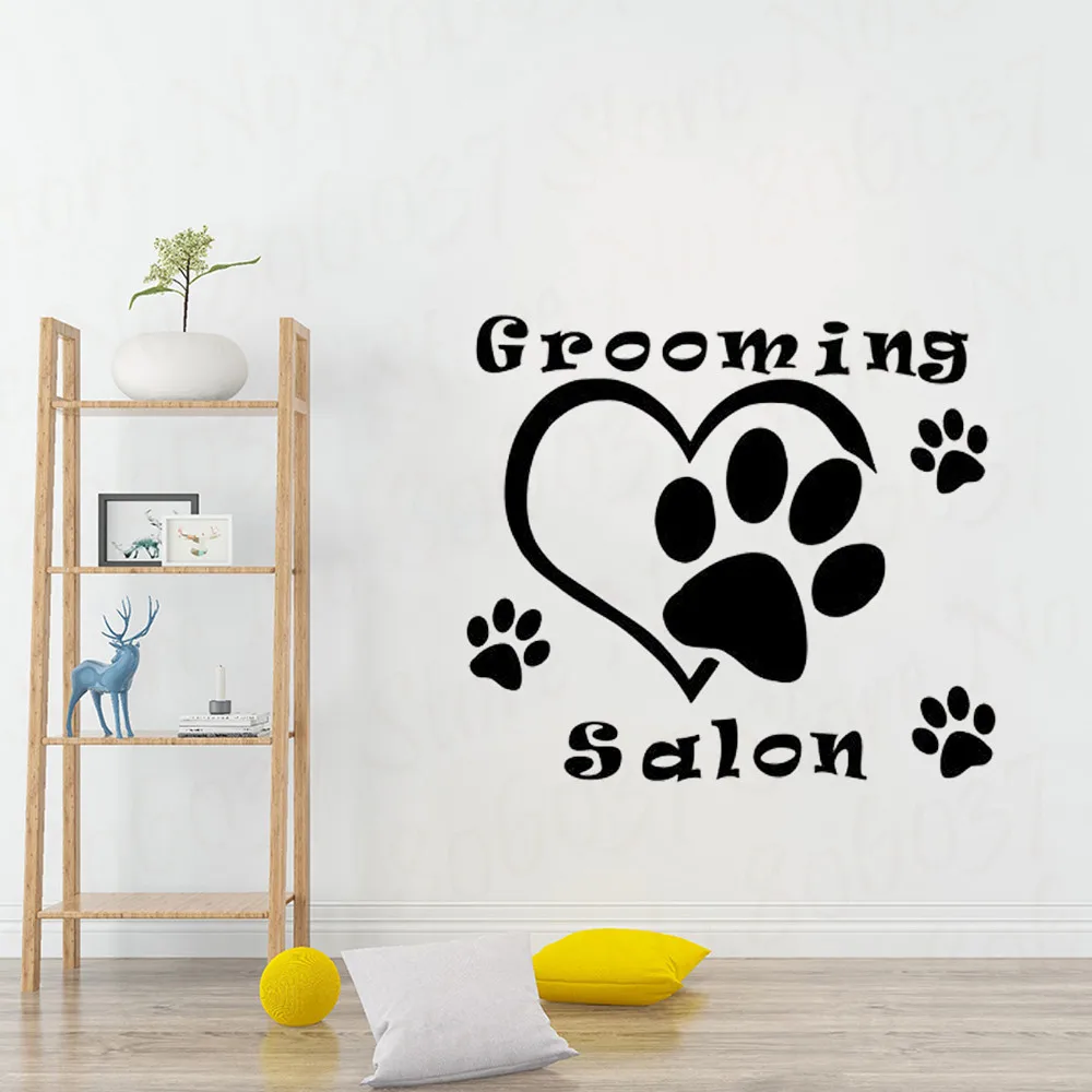 

Beauty salon wall decals, dog grooming vinyl stickers, veterinary shop removable art deco WL1882