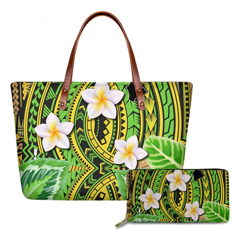 ELVISWORDS Handbags&Purse Set Polynesian Traditional Tribal Print Shoulder Bags For Women 2020 New Top-Handle Bag Girls Tote Bag