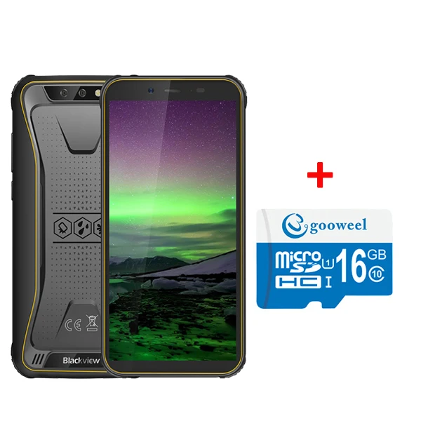 Yellow Add 16GB Blackview BV5500 Android 8,1 IP68 водонепроницаемый смартфон 5,5 дюймов ips 18:9 HD+ 8.0MP камера мобильный телефон gps 3g прочный сотовый телефон - Цвет: Yellow Add 16GB
