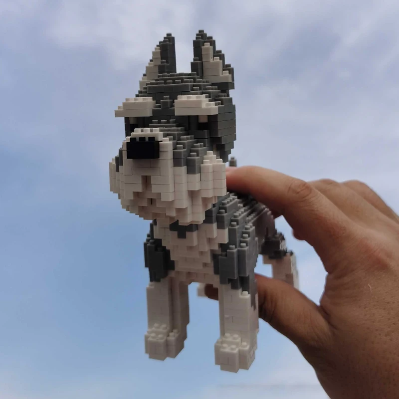 

BS Dog Schnauzer 3D Model Building Blocks Kit Animal Pet Assembly Diamond DIY Mini Bricks Creative Toys for Children Kids Gifts