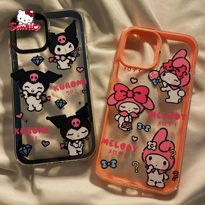 Sanrio Melody kuromi Cute Phone Case for iPhone13 13Pro 13Promax 12 12Pro Max 11 Pro X XS MAX XR 7 8 Plus Cover
