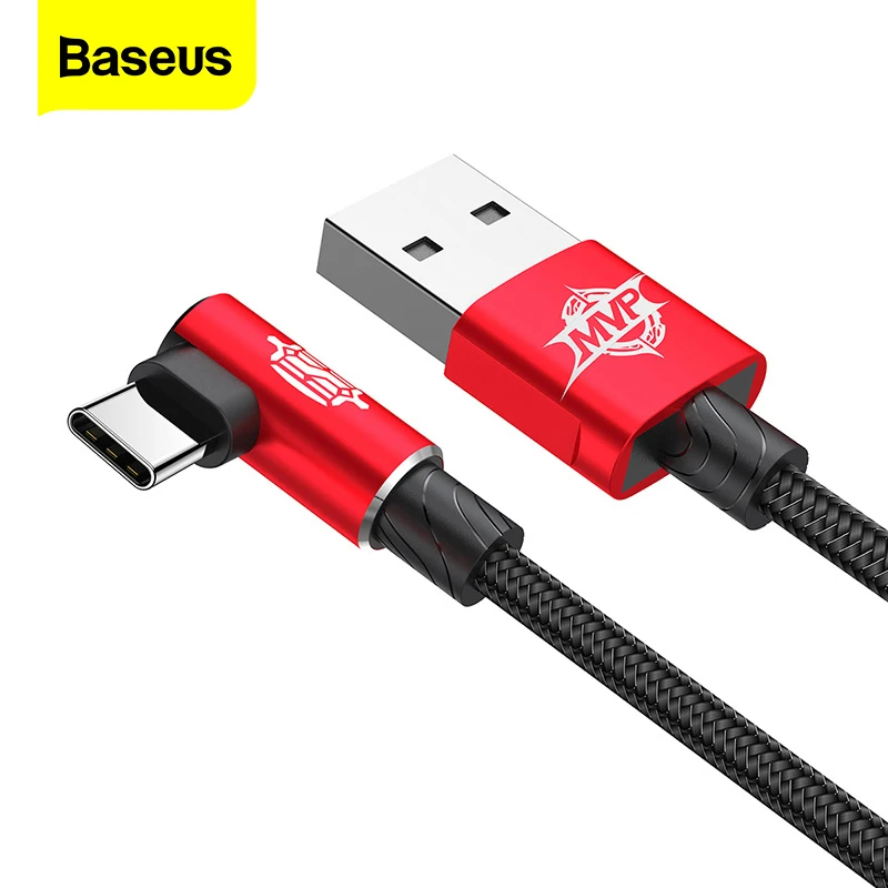 Кабель зарядный Baseus USB Type C 90 градусов для Samsung S10 S9 S8 Oneplus 6t 6 5|Кабели мобильных
