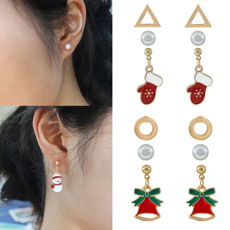 Нерегулярные Рождество серьги модные ювелирные изделия полые треугольник с