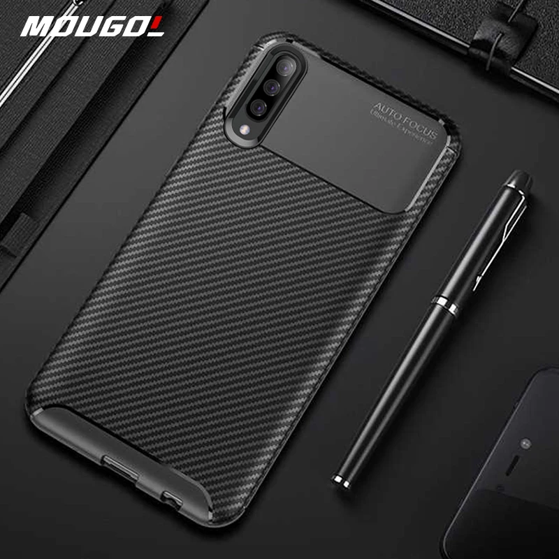 Чехол для Samsung Galaxy A50 чехол из углеродного волокна полная защита телефона A70 A 50 360