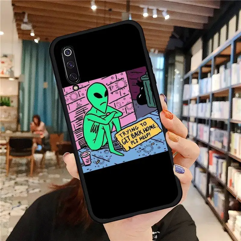

Aesthetics Cartoon alien space Phone Case For Xiaomi Redmi 7 9t 9se k20 mi8 max3 lite 9 note 8 9s 10 pro Soft silicone funda
