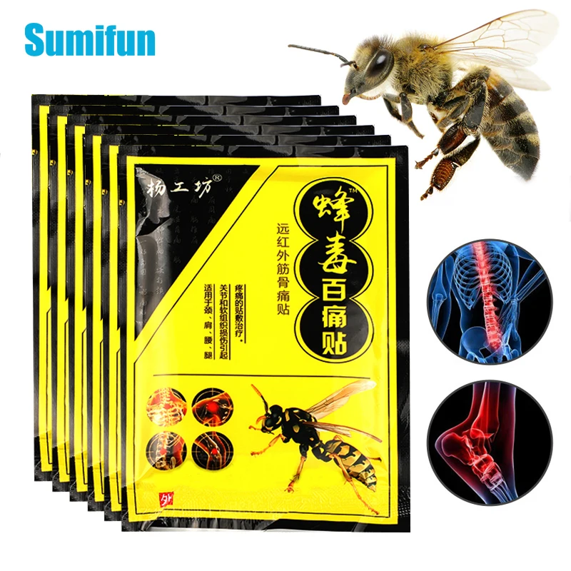 

24Pcs Bee Venom Pain Relief Patch Lumbar Spine Rheumatoid Arthritis Joint Back Body Massage Pain Killer Orthopedic Paste Sticker