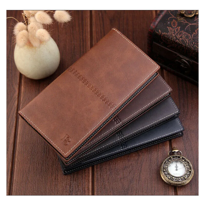 Мужской деловой Роскошный кожаный бумажник из искусственной кожи ID держатель