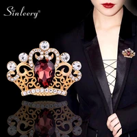 sinleery elegant crown multicolor brooch rose gold silver color red blue zircon brooches for women mixed brooches zd1 ssb