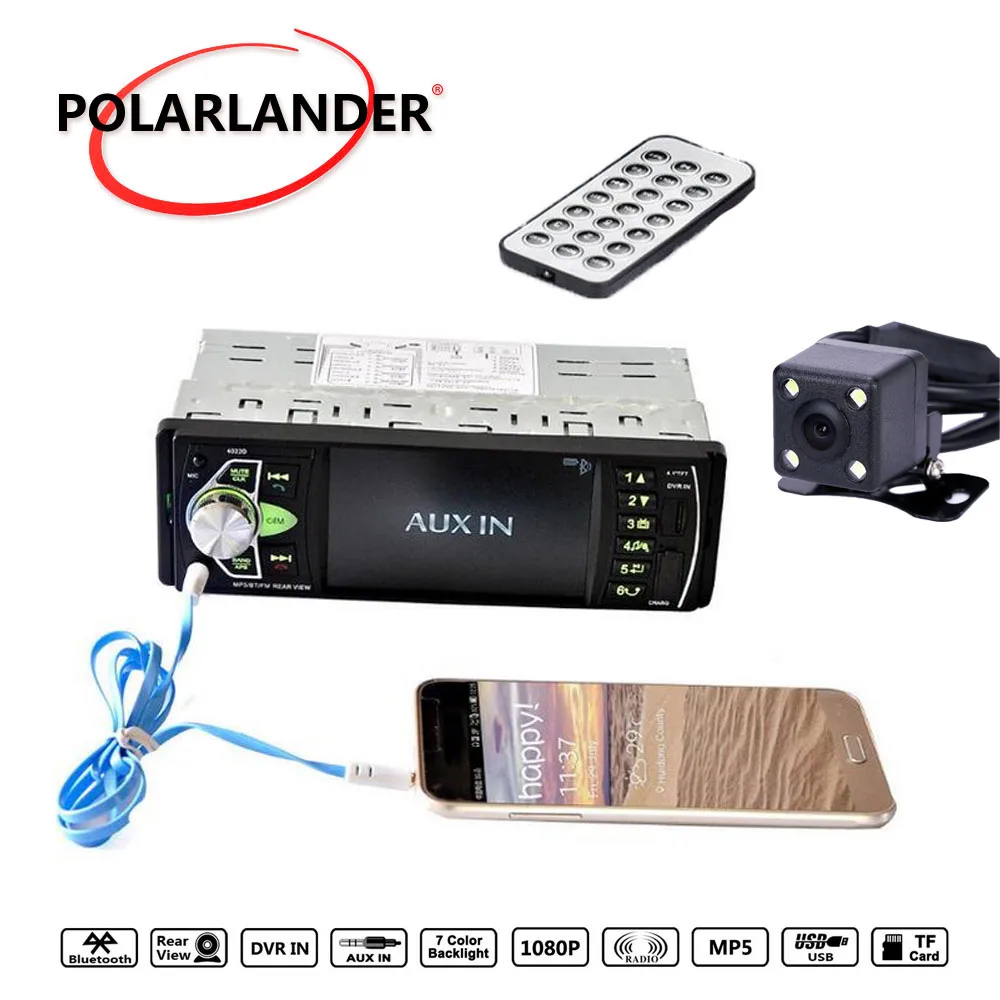 Новые красочные огни MP5 FM TF USB SD Bluetooth 4 0 вход AUX 1 DIN HD аудио автомобильное радио RDS