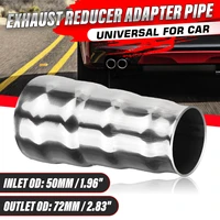 universal stainless steel 5 step exhaust reducer adapter connector pipe tube 50mm 72mm car accessories
