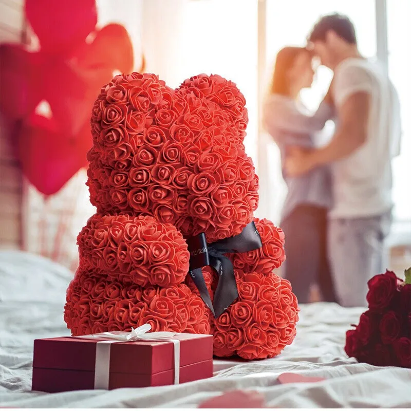 

Розовый медведь, искусственные цветы, розы, плюшевый медведь, единорог, юбилей, Рождество, подарок на День святого Валентина для подруги, сва...