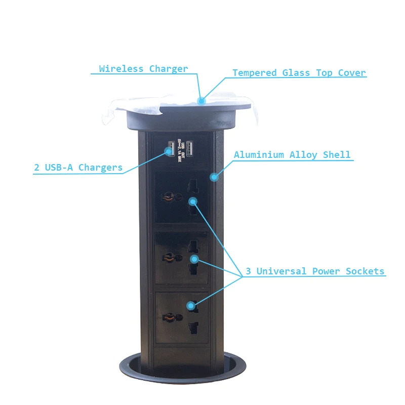 

Table Wifi Plug Smart Power Furniture Usb Pneumatic Automatic Pulling Pop Up Kitchen Office Furniture Desktop Socket