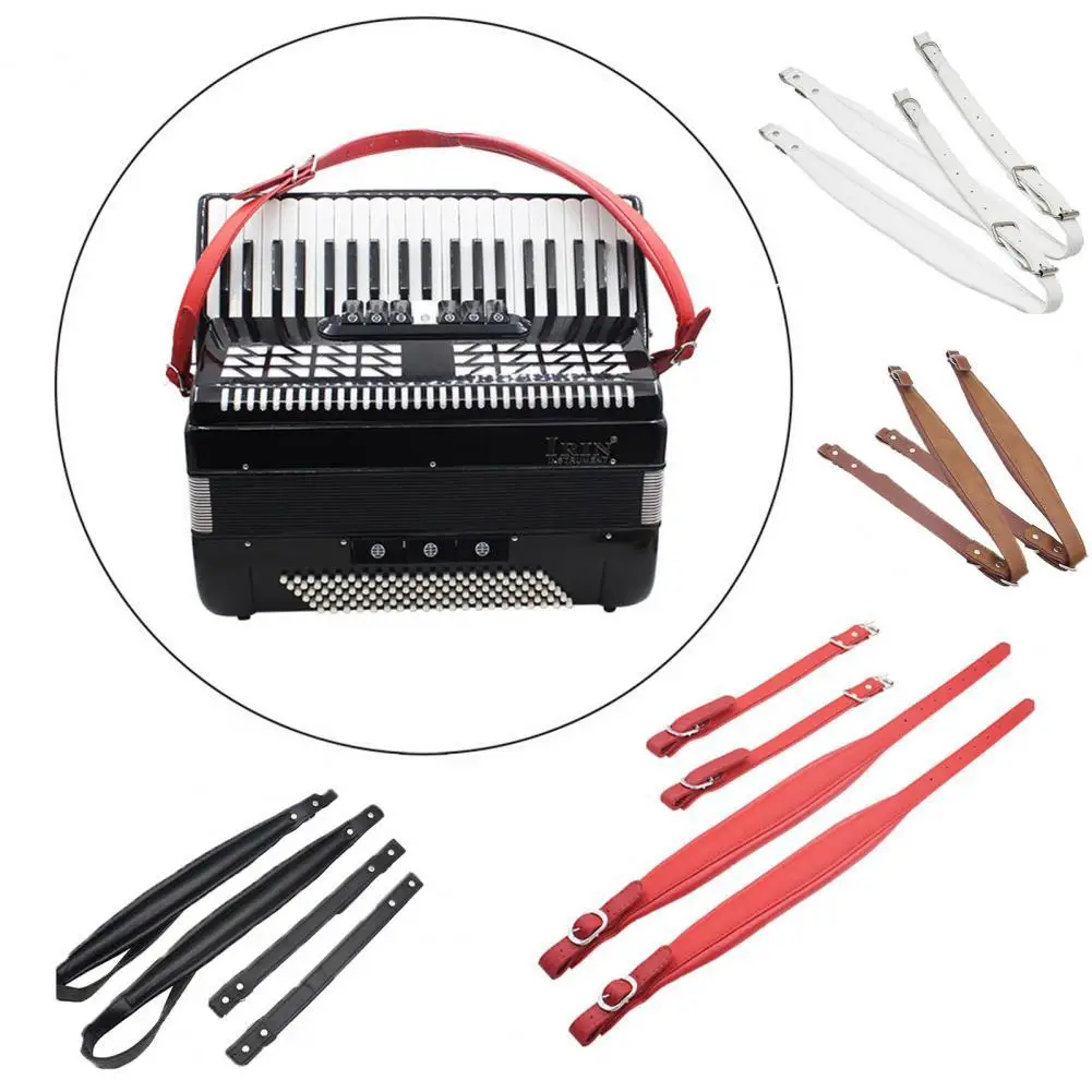 

1 Pair Accordion Strap Adjustable Wear-Resistant Faux Leather Universal 60-120 Bass Accordion Shoulder Belt Musical Instruments