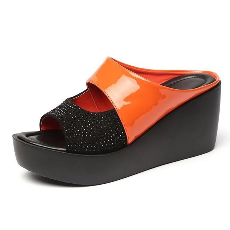 

Women Summer Slipper Woman Shoes Ladies PU Leather Wedges Flat Shoes Female Casual Sandals Comfortable Platform