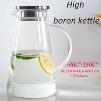 1 52l borosilicate glass teapot cold kettle pitchers tea pot heat resistant water flask container kitchen drinkware accessories