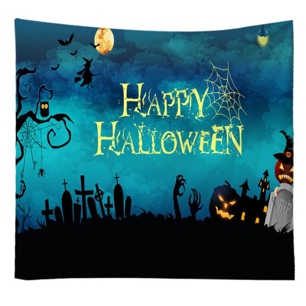 

Настенный Гобелен на Хэллоуин отделочная ткань для дома ins, настенный гобелен для вечерние на Хэллоуин, семейный бар, украшение для Хэллоуин...