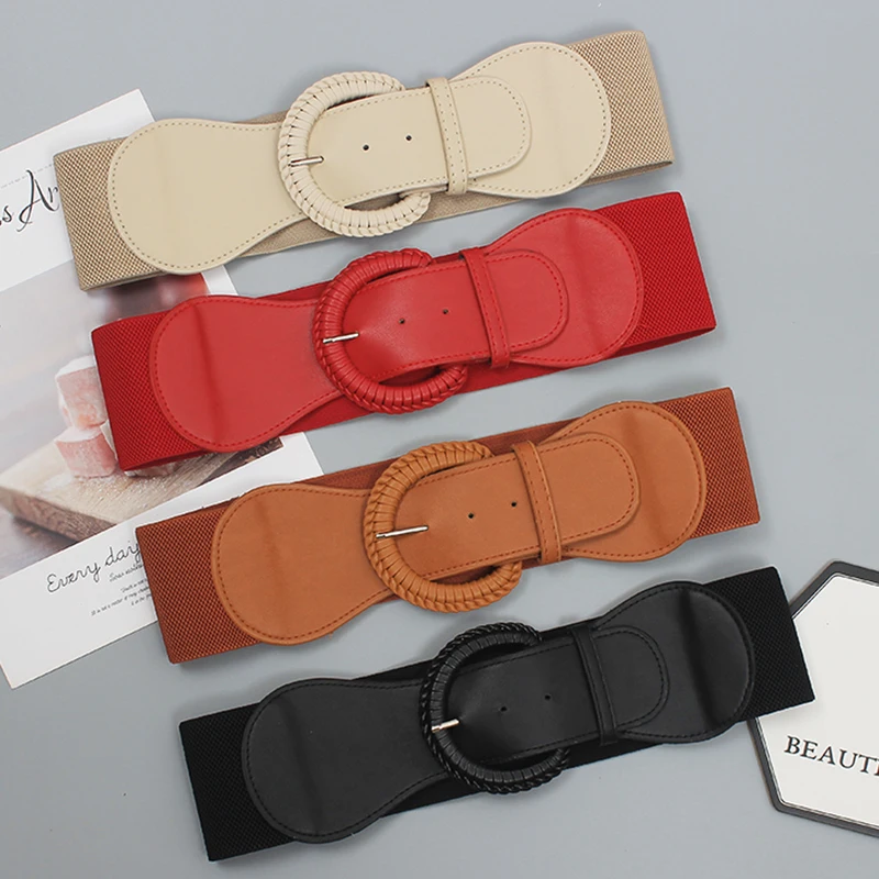 

[EAM] Pu Leather Camel Buckle Big Size Elastic Belt Personality Women New Fashion Tide All-match Spring Autumn 2021 1DD10001