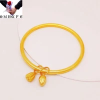 omhxfc jewelry wholesale ym1371 european fashion woman party birthday wedding gift lotus seed charm 24kt gold bracelet bangle