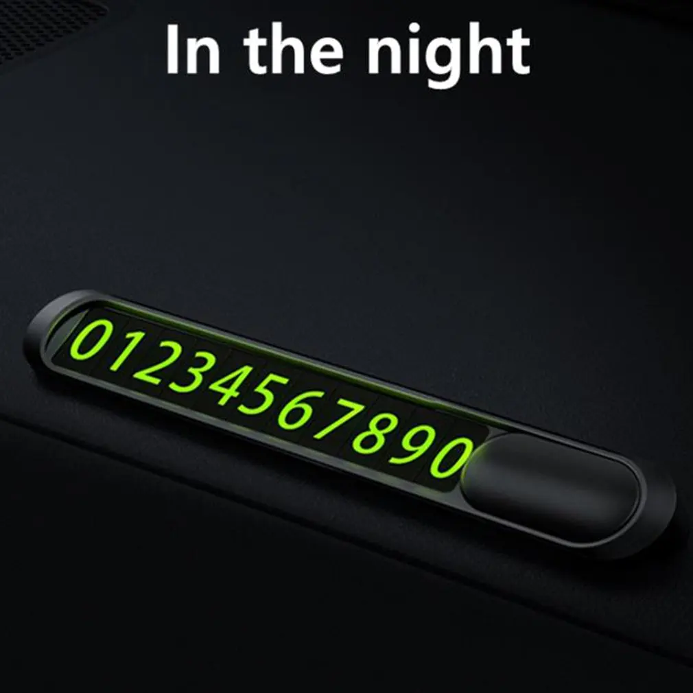

Creative Automobile Temporary Parking Sign Metal Luminous Mobile Phone Number Plate Hidden Mobile License Plate Car Ornaments