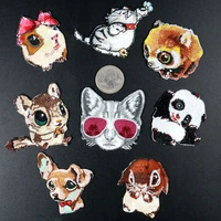high quality full animal embroidery patches iron on stickers kawaii cats dogs mouse appliques diy clothes coat hats decor