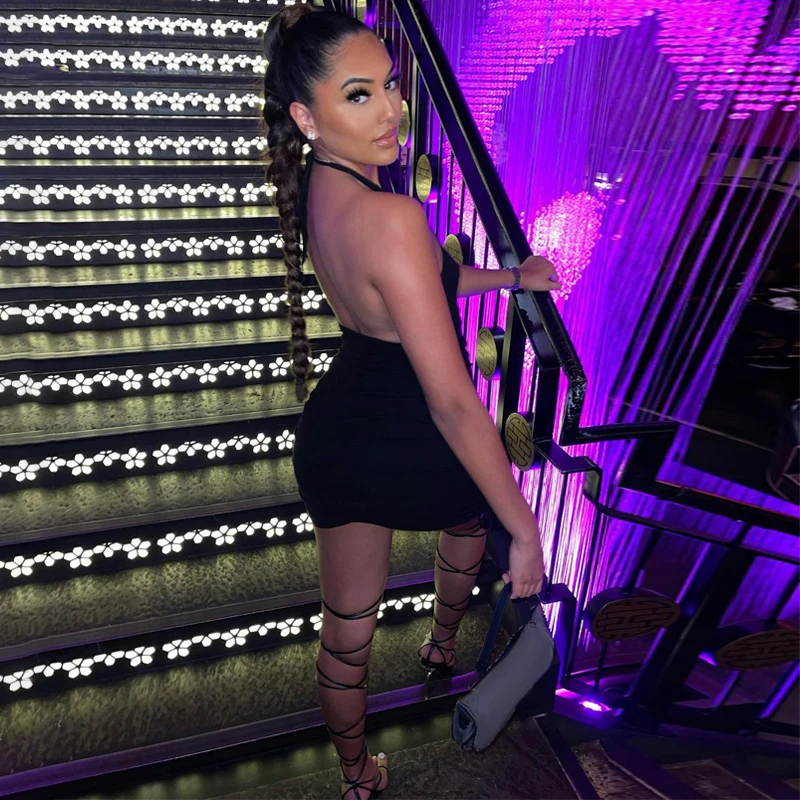 

New Summer Sexy Halter Halter Lace-up Dress, Sexy Women's Skirt, Fashion Women