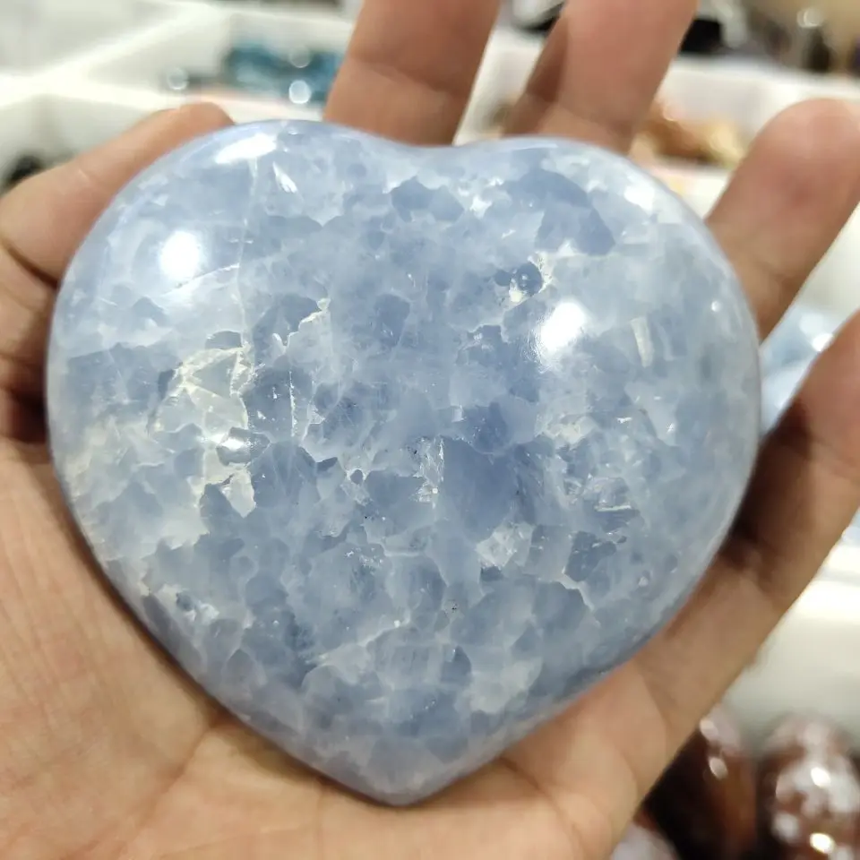 

200-300 г натуральный голубой пар, кварцевый кристалл, Полировочный камень Love Heart