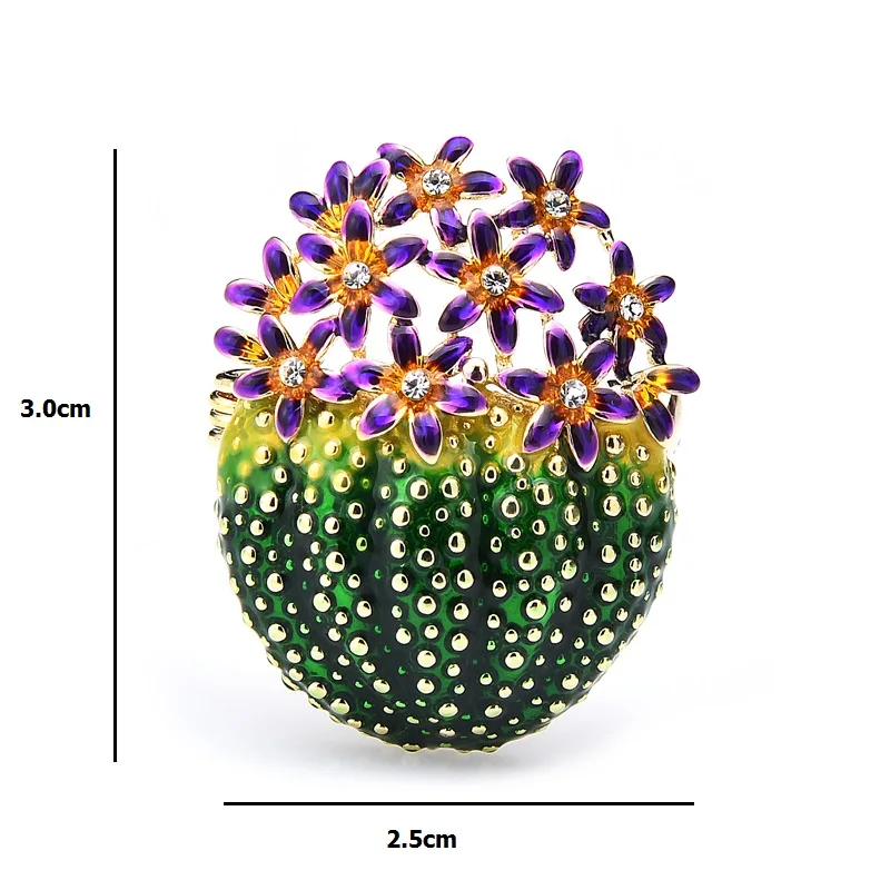 

Wuli&baby Enamel Cactus Flower Brooches For Women 2-color Flower Weddings Office Brooch Pins Gifts
