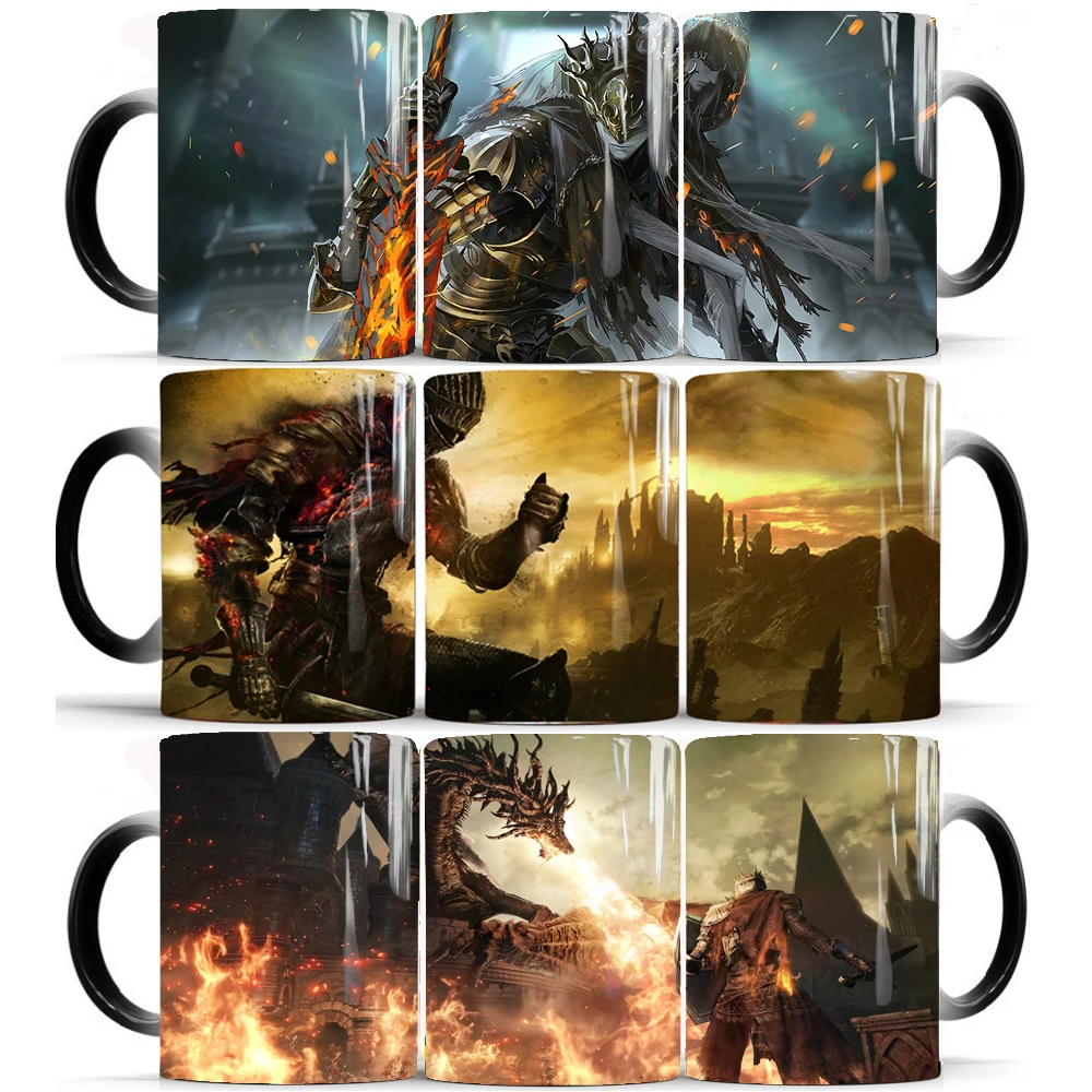 

Dark Souls Ceramic Coffee Mug 350ml Color Changed Travel Tea Cups Boy Friends Game Birthday Gift Mugs Cups