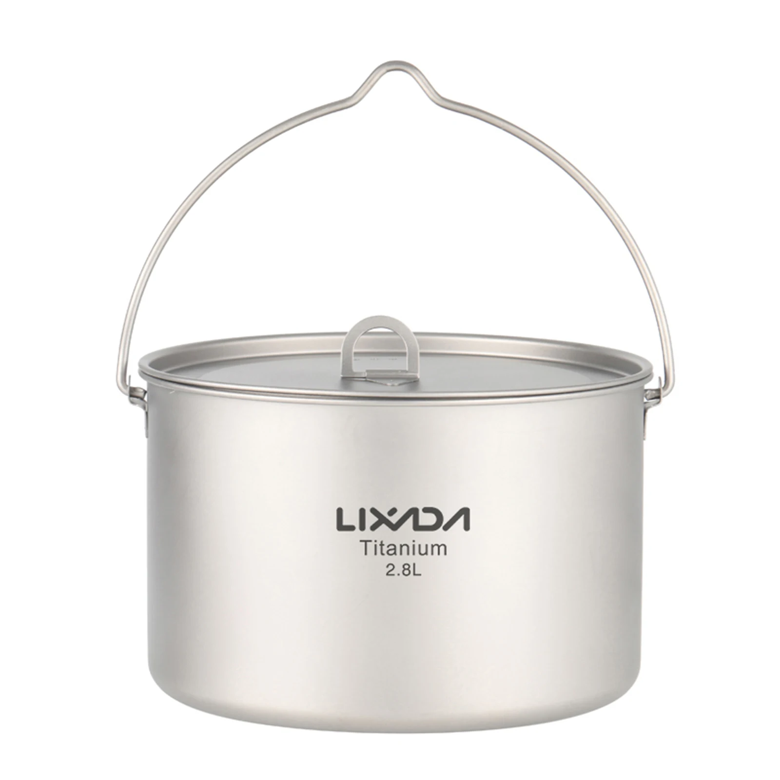 

Lixada 2.8L Titanium Pot Ultralight Portable Hanging Pot with Lid Mesh Sack for Outdoor Camping Hiking Backpacking Picnic Hot