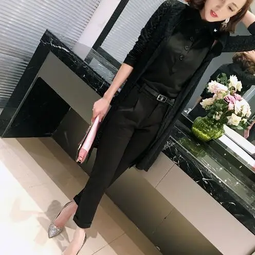 Женские рубашки 2019 рубашка без рукавов с длинным рукавом из трех частей