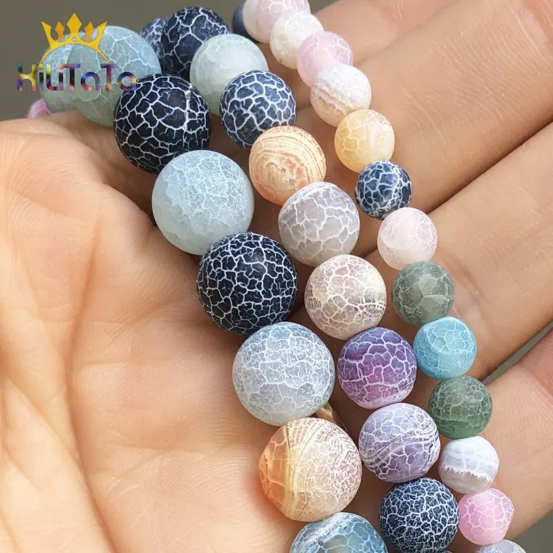 Натуральный Камень Многоцветный Мороз треснувший сон огненные Агаты &quotвены