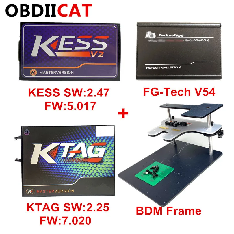 Профессиональный набор KTAG V2.25 HW V7.020 KESS V2 V2.47 V5.017 FGTECH V54 Galletto 4 BDM Рамка без времени