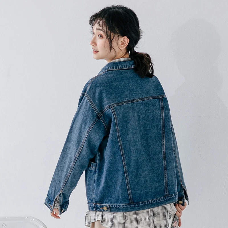 

Women Basic Denim Coats Spring Autumn Long Sleeves Pockets Women Denim Jacket Female Jeans Jacket Casual Cowboy Outwear Laides