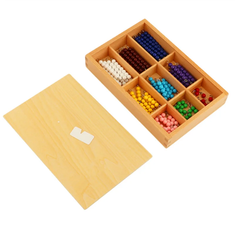 Montessori Material matem&aacute;tico 1-9 cuentas de Bar en caja de madera preescolar temprano juguetes educativos ni&ntilde;os juguetes educativos-1