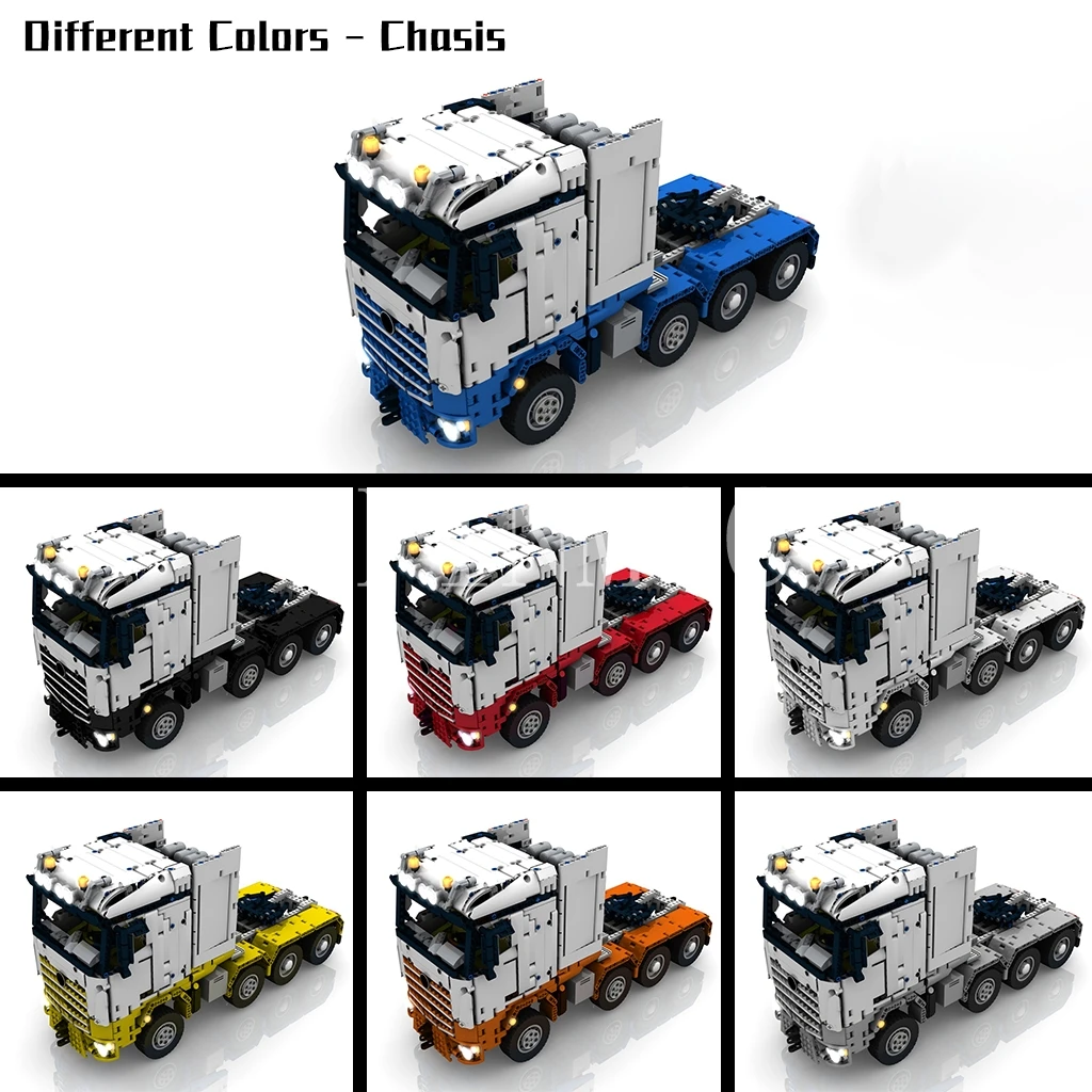 

Compatible with LEGO MOC-7790 Large Truck Trailer Head Parts Pack Electric Remote Control Assembled Building Block Toys