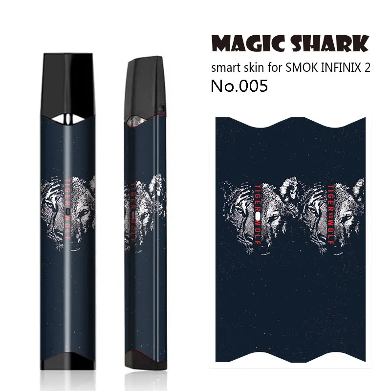 Magic Shark череп Лист Мотоцикл Тигр Волк чехол для вейпа Infinix II наклейка полная пленка