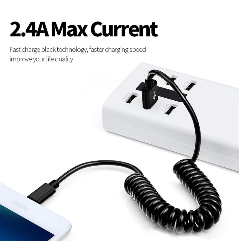Гибкий эластичный кабель Micro USB для Oukitel C16 C15 C13 C12 C11 C10 Pro U17 U19 U22 C9 весенний
