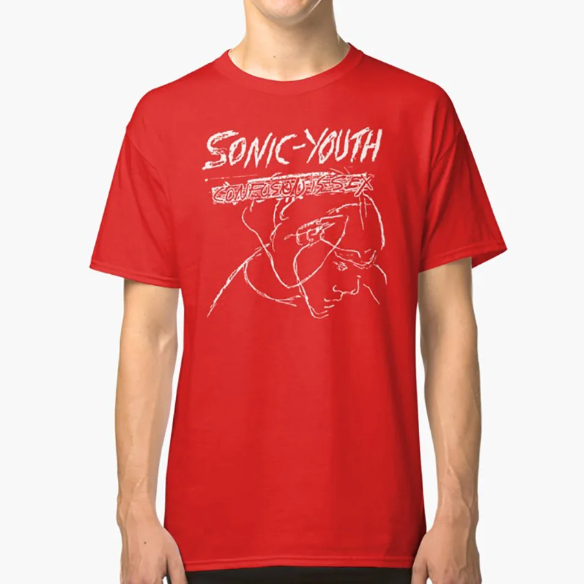 Красный Путаница пола(Sonic Youth) футболка Нью-Йорк без волна инди-рок шум футболки с изображением динозавра и надписью «Рок» квадрокоптера RC jr Лебеди Velvet Underground - Цвет: Красный