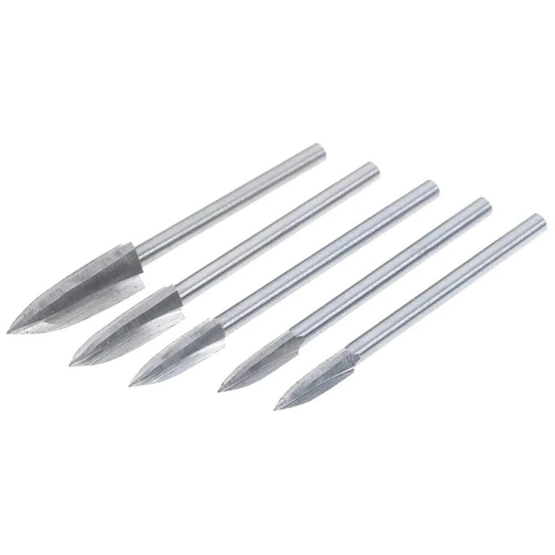 

5pcs/set 3mm Shank Wood Carving Engraving Drill Bit Milling Cutter Knife HSS Sharp Edges Woodworking Tools