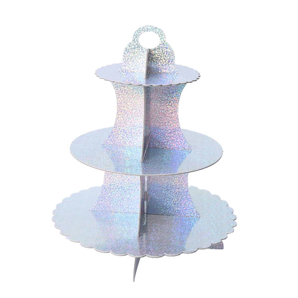 1 шт. блестящая бумажная подставка для свадебного торта трехслойная стойка