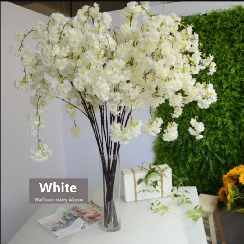 2 шт. 135 см вертикальный Шелковый цветок вишни ветка для свадебного украшения DIY