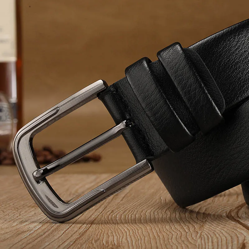 

Q Leisure Men's Belt Pu Leather Vintage Pin Buckle Men Belt 120cm High Quality Luxury Square Pin Buckle Belts