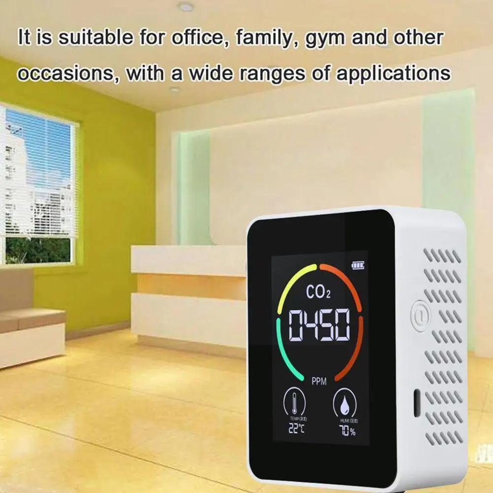 

3 In 1 Carbon Dioxide Concentration Detection Thermometer Digital Portable Test Sensor Meter Hygrometer Co2 Humidity Temper X3u9
