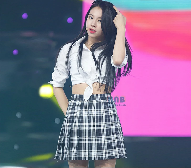 Kpop TWICE колледж Ветер топы и юбка комплект из двух предметов женский Выпускной студена фото черлидер студентов сценическое шоу костюмы - Цвет: 4