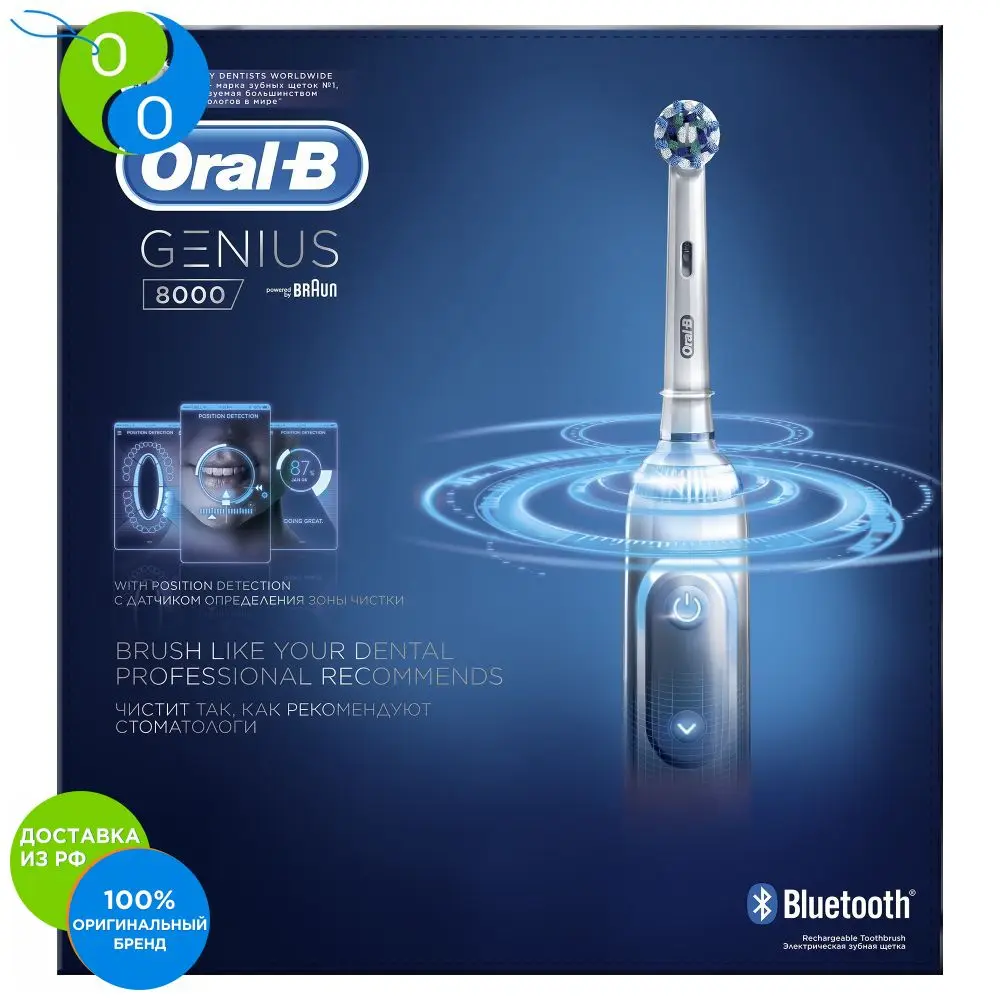 Электрическая зубная щетка Oral-B Genius 8000 White | Бытовая техника