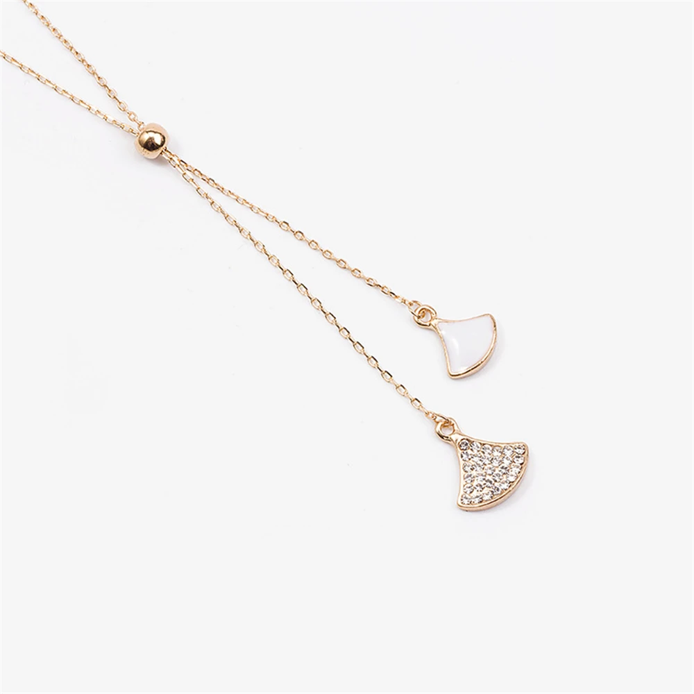 Женский Веерообразный микро циркон кулон с регулировкой ключицы цепи роскошные