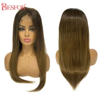 long straight 13x6 lace front human hair wigs ombre middle part lace frontal wig thick preplucked bleached knots for black women