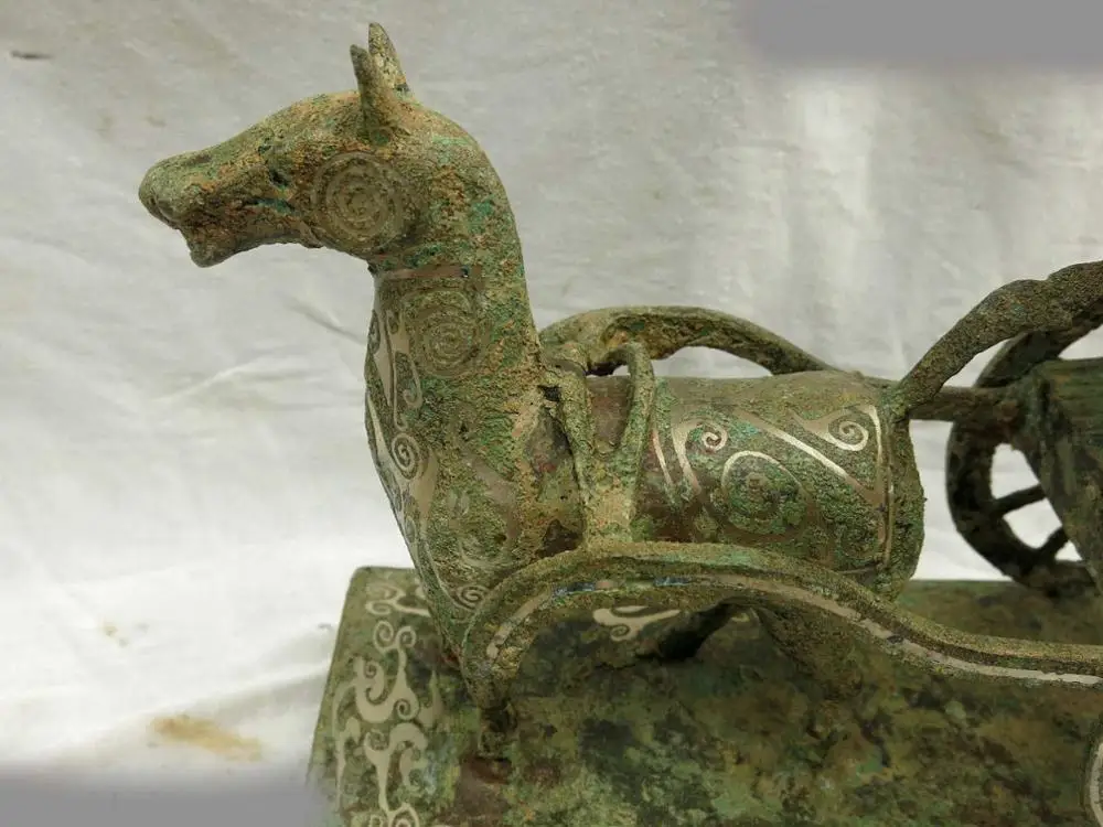 10 &quotКитайский Старый Бронзовый Серебряный декоративный узор резная лошадь