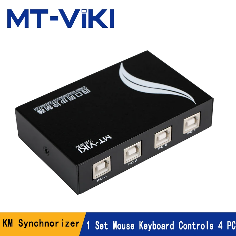 MT-VIKI 4 порта KM Synchnorizer Control PC Hosts by 1 Клавиатура Мышь Комбинированный набор Hotkey KVM